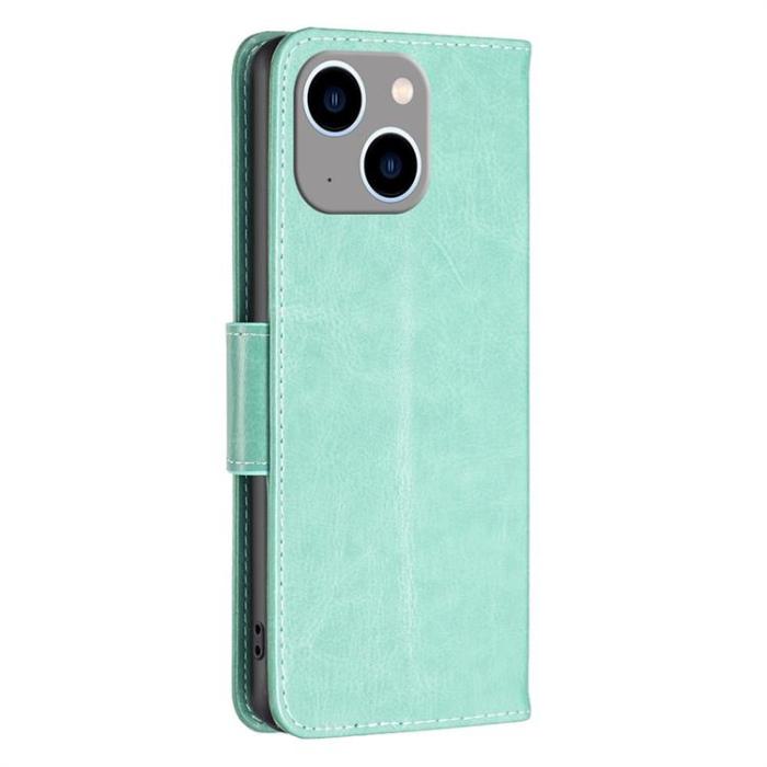 OEM - iPhone 14 Plus Plånboksfodral Butterfly Imprinted - Turkos