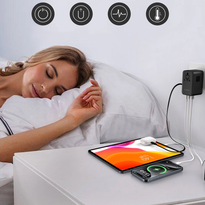 Choetech - Chotech Väggladdare Reseadapter 35W Med Built-In USB-C Kabel
