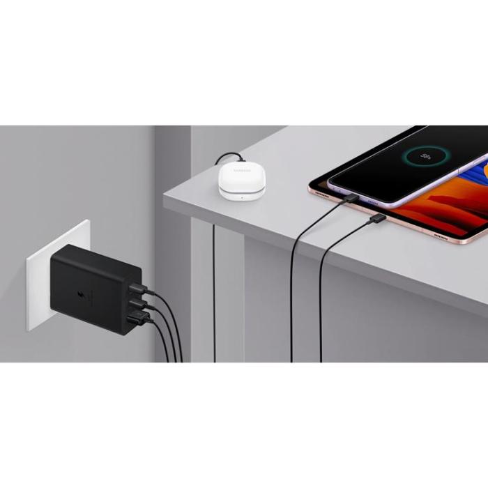 OEM - Samsung Väggladdare 65W USB Till 2x USB-C 65W - Svart