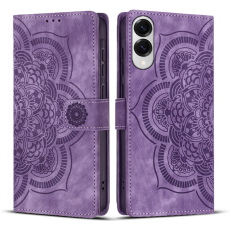 WANLONFENG - WANLONFENG Galaxy S25 Edge Plånboksfodral Mandala - Lila