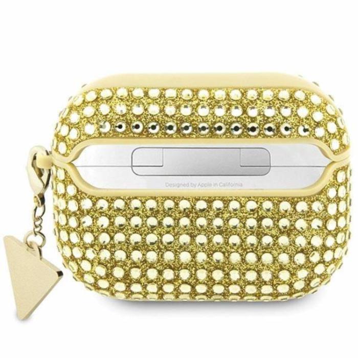 Guess - Guess AirPods Pro 2 Skal Rhinestone Triangle Charm - Guld