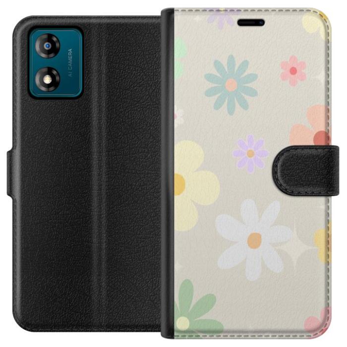 iSecrets - Plånboksfodral till Motorola Moto E13 med fejdande blommor
