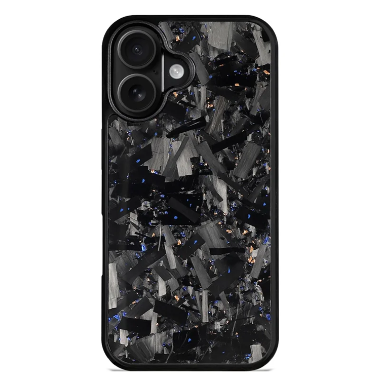 iPhone 17 Mobilskal MagSafe Aramid Fiber Large Texture - Blå / Guld | 2353 | AlltMobil