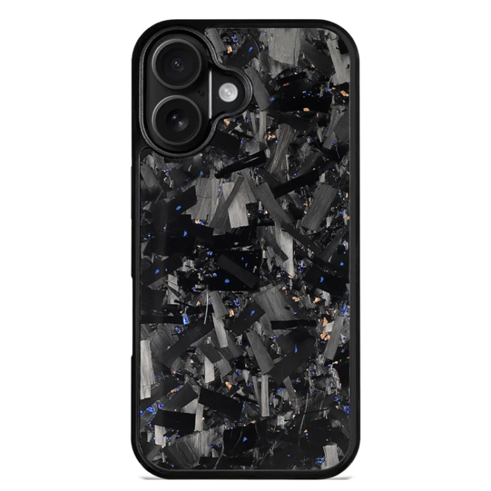 A-One Brand - iPhone 17 Mobilskal MagSafe Aramid Fiber Large Texture - Blå / Guld