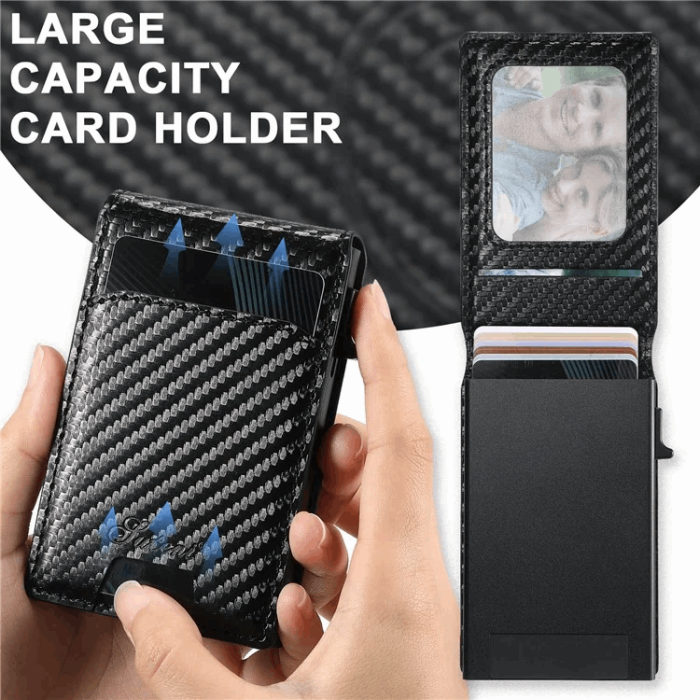 SUTENI - SUTENI iPhone 14 Pro Mobilskal Magsafe Korthållare Carbon Fiber