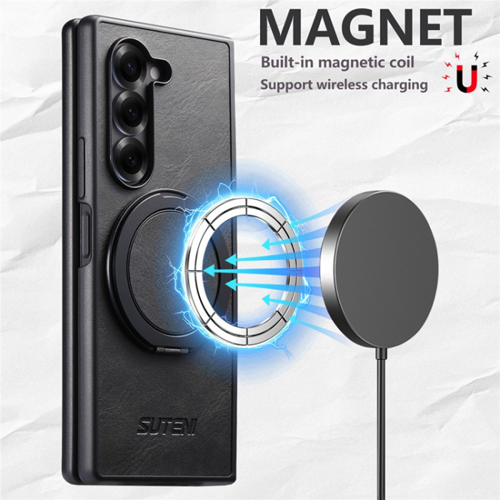 SUTENI - SUTENI Galaxy Z Fold 7 Mobilskal MagSafe G3 Waxy - Svart