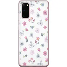 Gustaf - Mobilskal till Samsung Galaxy S20 med Blommor och fj&auml;rillar