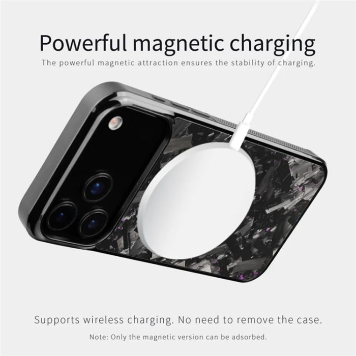 A-One Brand - iPhone 17 Pro Mobilskal MagSafe Aramid Fiber Large Texture - Lila