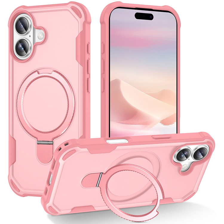 iPhone 17 Mobilskal MagSafe TPU+PC Kickstand Shockproof - Rosa | 2353 | AlltMobil