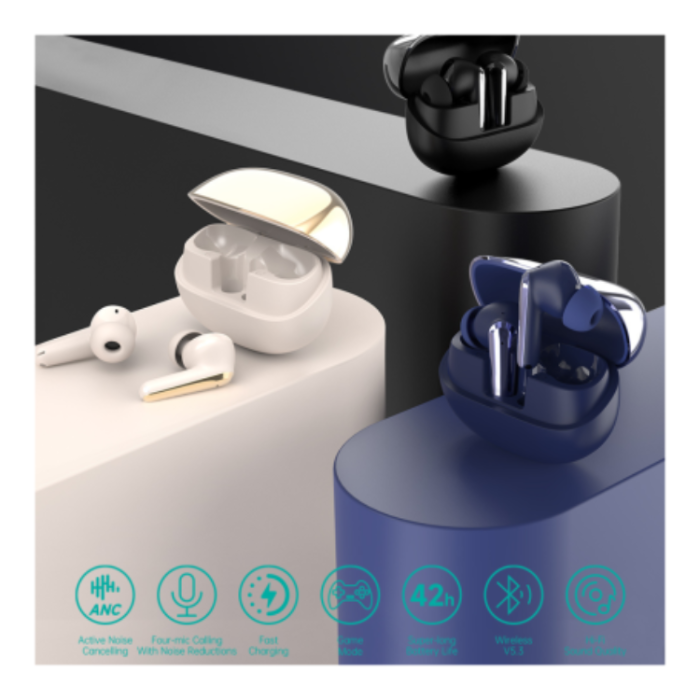 Devia - Devia TWS Bluetooth Trådlösa Hörlurar Star E4 ANC - Blå