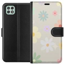 iSecrets - Plånboksfodral till Samsung Galaxy A22 5G med fejdande blommor