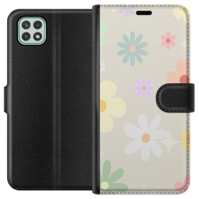 iSecrets - Plånboksfodral till Samsung Galaxy A22 5G med fejdande blommor