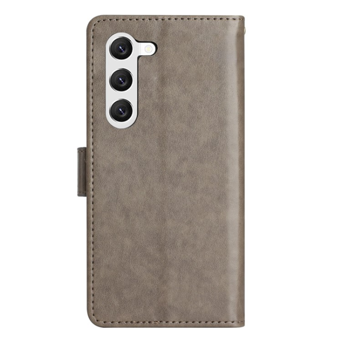 OEM - Galaxy S23 Plus Plånboksfodral Imprinting Flower Butterfly - Grå