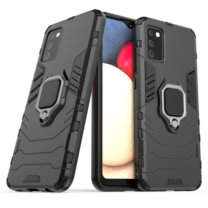 OEM - Galaxy A03s Skal Ring Armor - Svart