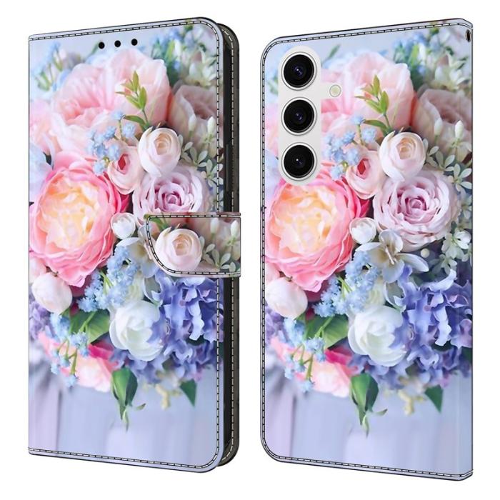 OEM - Samsung Galaxy S26 Plånboksfodral Magnetisk Stängning Konstläder Färgglad Blomma