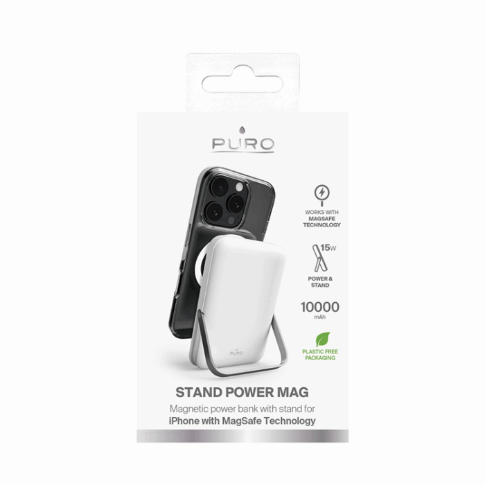 Puro - Puro Trådlös Powerbank 10000 mAh 20W med Aluminium Stativ