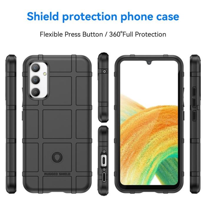 OEM - Galaxy A23 5G/4G Mobilskal Rugged Square Grid - Svart