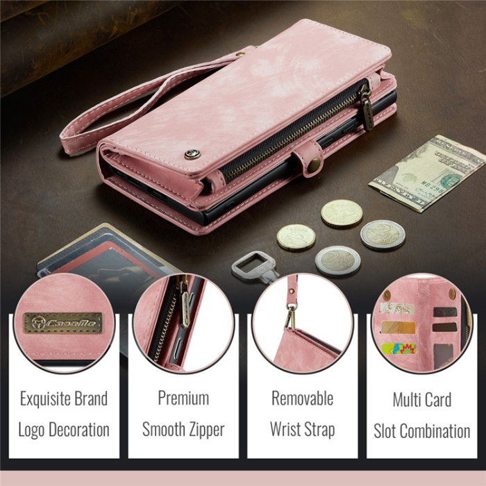 Caseme - CASEME Galaxy S25 Edge Plånboksfodral Med Rem - Rosa