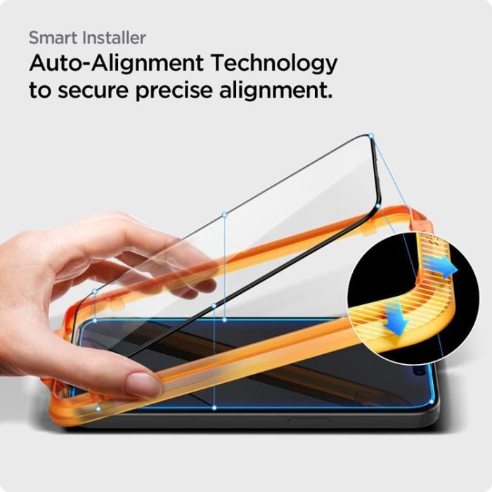 Spigen - [2-Pack] Spigen iPhone 15 Härdat Glas Skärmskydd - Svart