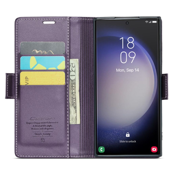 UTGATT - Caseme Galaxy S24 Ultra Plånboksfodral - Lila