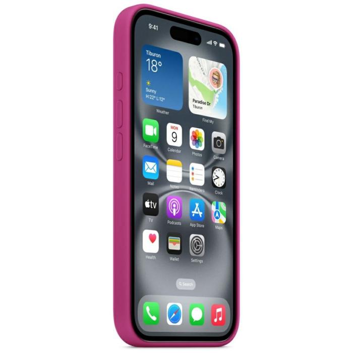 Apple - Apple iPhone 16 Mobilskal MagSafe Silicone - Fuchsia