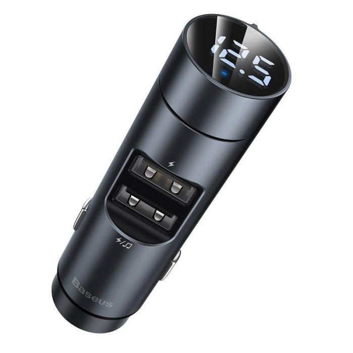 UTGATT5 - BASEUS Energy Kolumn 2-Port Usb Billaddare + Sändare Fm Dark Gray