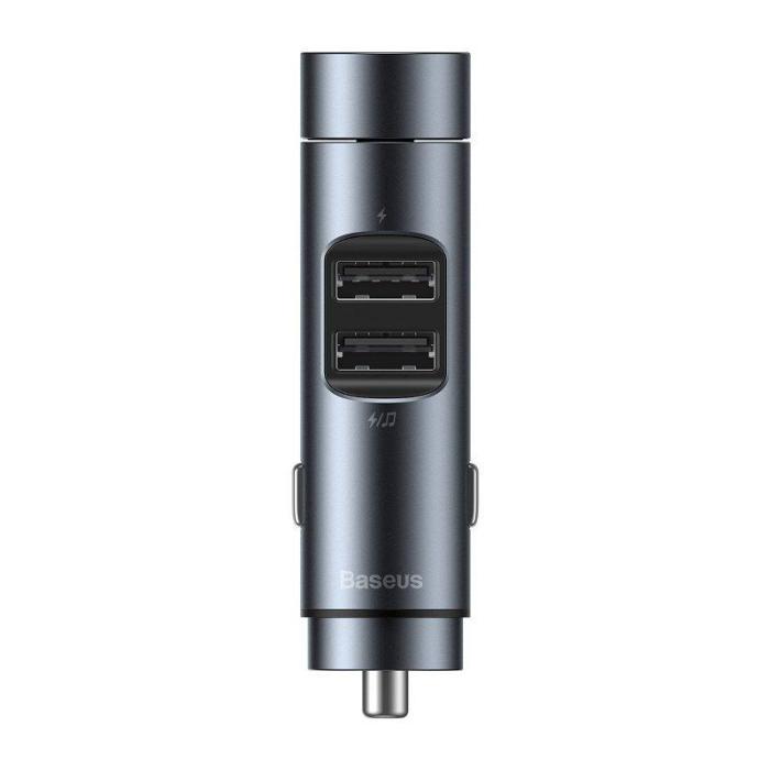 UTGATT5 - BASEUS Energy Kolumn 2-Port Usb Billaddare + Sändare Fm Dark Gray