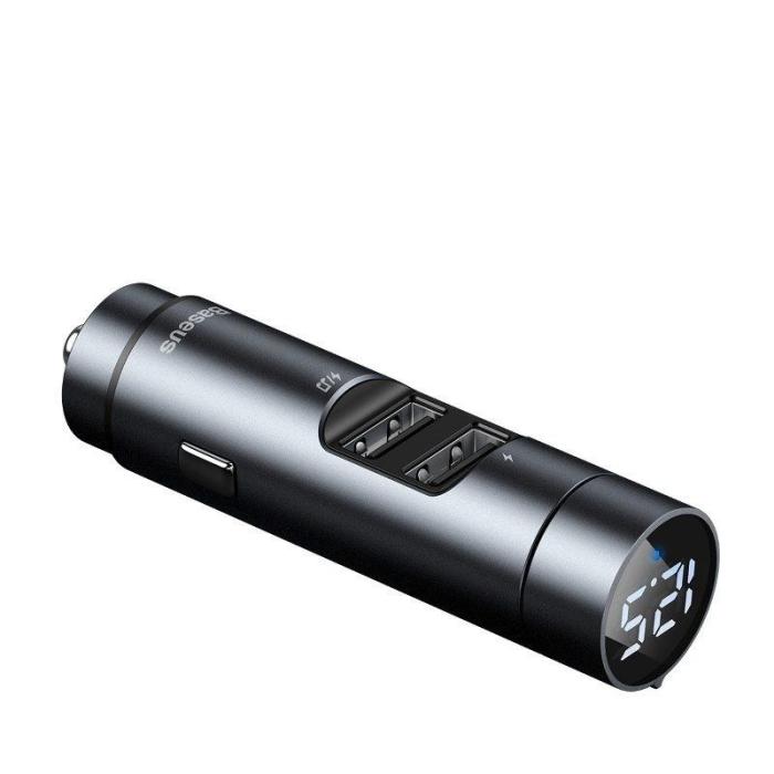 UTGATT5 - BASEUS Energy Kolumn 2-Port Usb Billaddare + Sändare Fm Dark Gray
