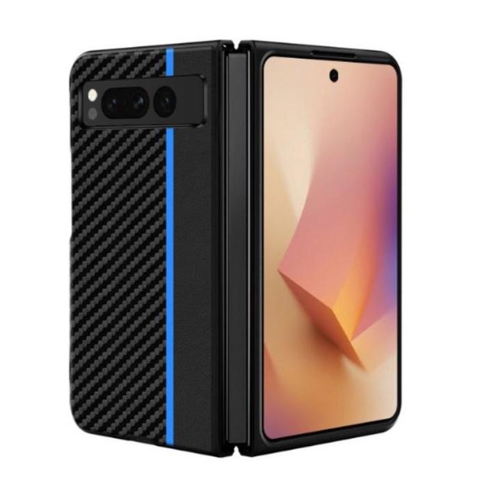 OEM - Google Pixel Fold Mobilfodral Carbon Fiber Ultra Thin - Svart/Gul