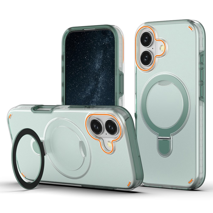 A-One Brand - iPhone 17 Mobiskal MagSafe Med Kickstand TPU + PC - Mintgrön