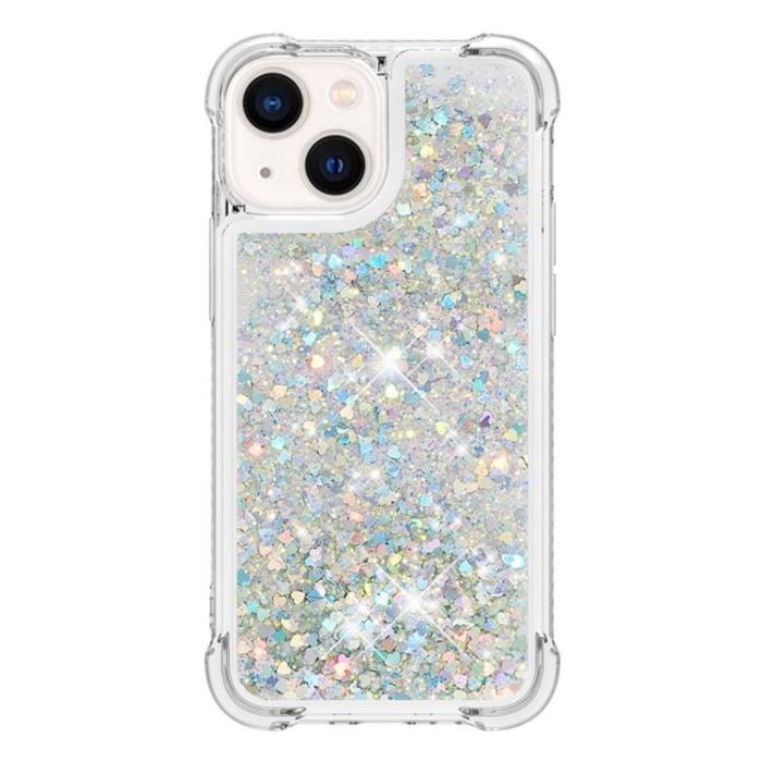 OEM - iPhone 14 Plus Skal Liquid Floating Glitter - Silver