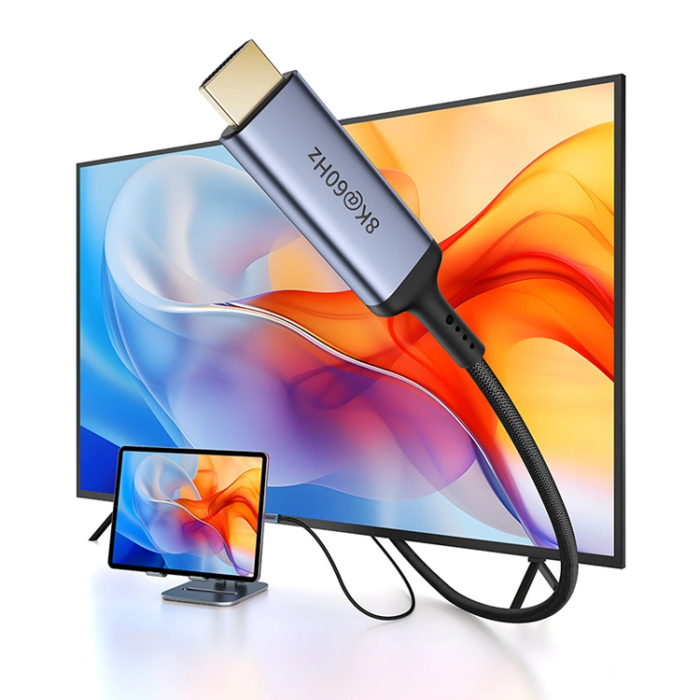 BASEUS - Baseus BS-OH064 8K 60Hz USB-C - HDMI Kabel 1.5m - Svart
