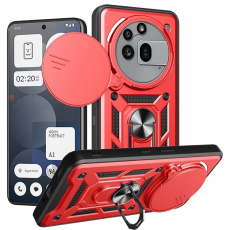 A-One Brand - Nothing Phone (3a) Pro Mobilskal Slide Kamera Kickstand - Röd