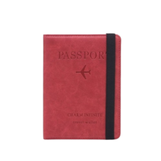 A-One Brand - Passhållare Plånbok RFID Blocking Läder - Röd