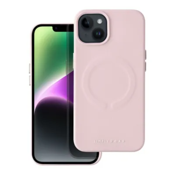 OEM - iPhone 15 Plus Mobilskal Magsafe Läder Roar - Rosa