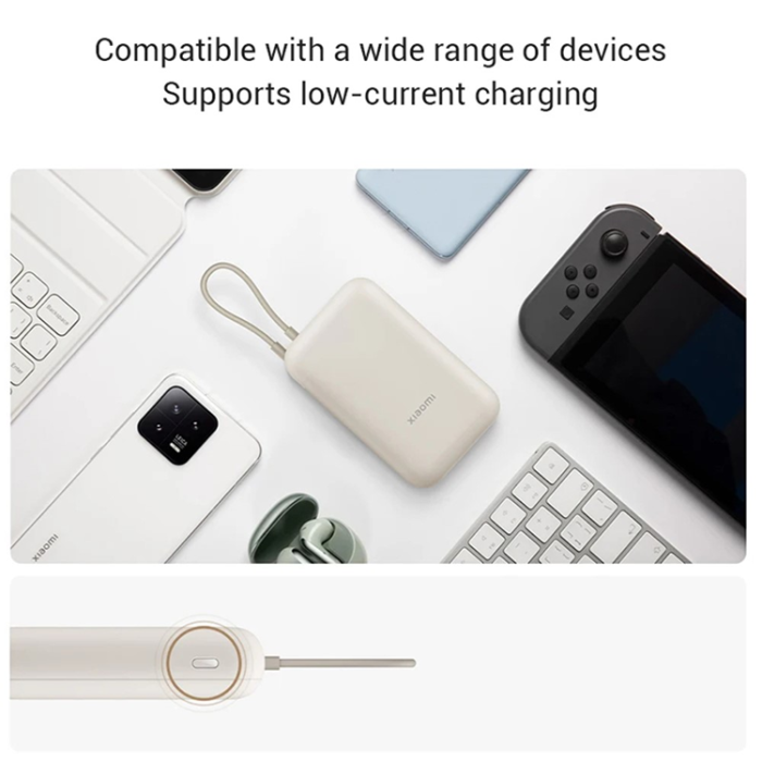 Xiaomi - XIAOMI Powerbank 10000mAh 22.5W med USB-C Kabel - Grå/Blå
