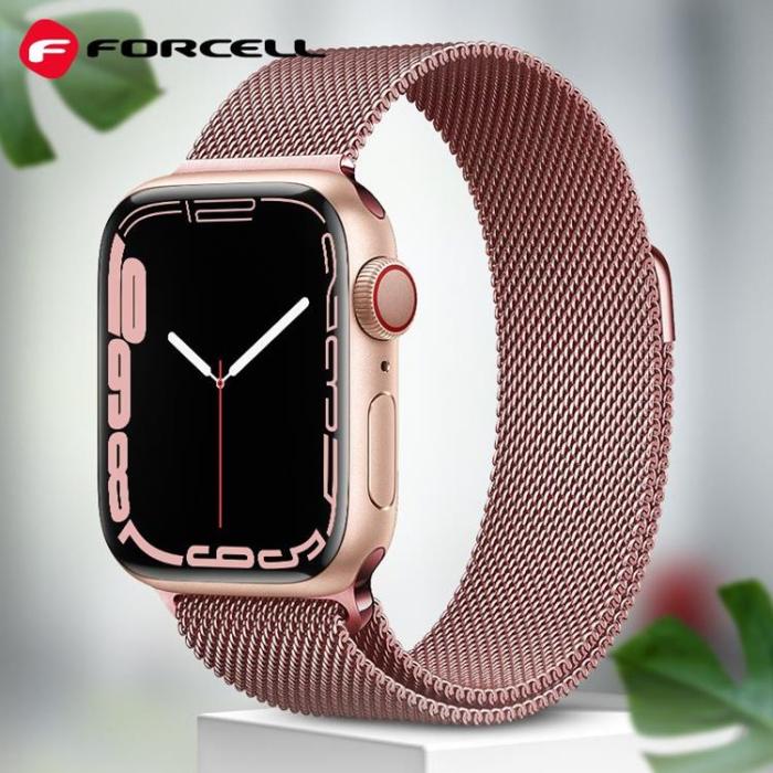 Forcell - Forcell Apple Watch (38/40/41mm) Armband F-Design - Rosa