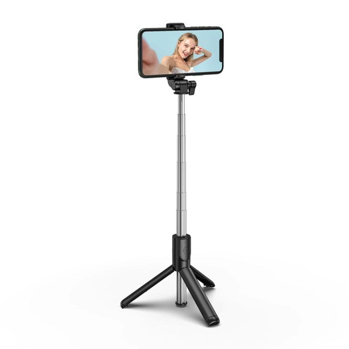 OEM - Selfiestick Teleskopstativ 1m med Telefonhållare - Svart