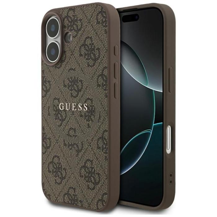 Guess - Guess iPhone 17 Mobilskal MagSafe 4G Ring Classic Logo - Brun