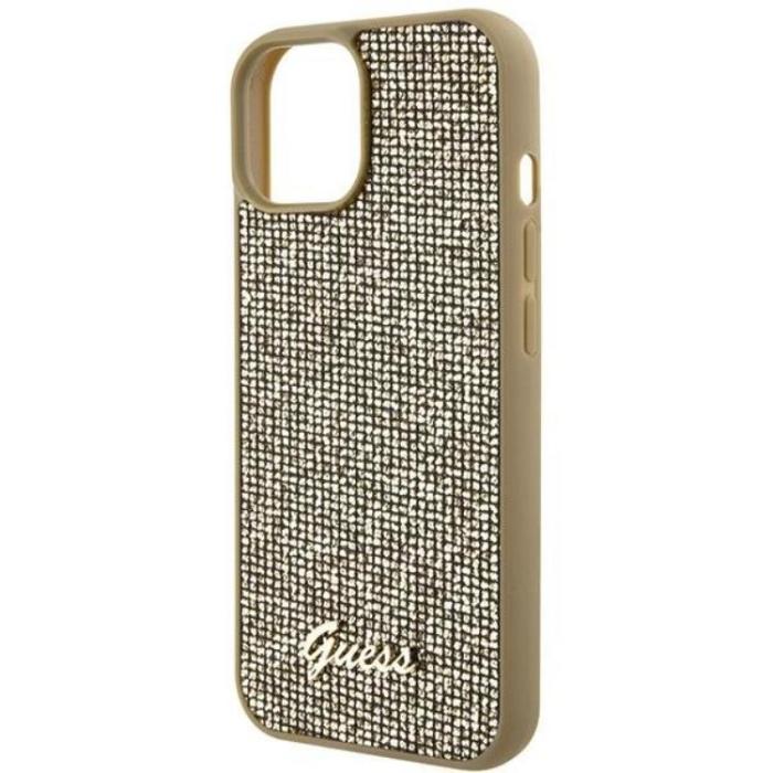 Guess - Guess iPhone 15 Mobilskal Disco Metal Script - Guld