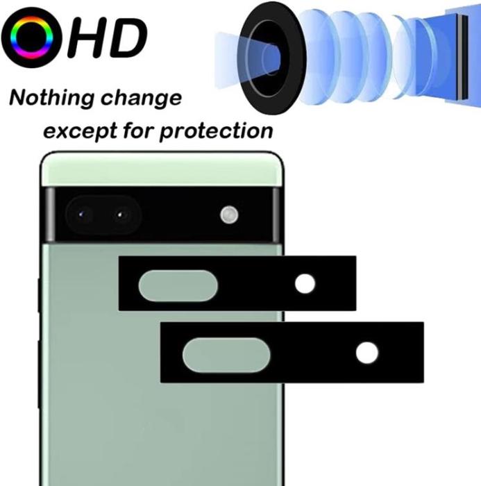 OEM - [2-PACK] Google Pixel 6a Härdat glas Kameralinsskydd - Svart