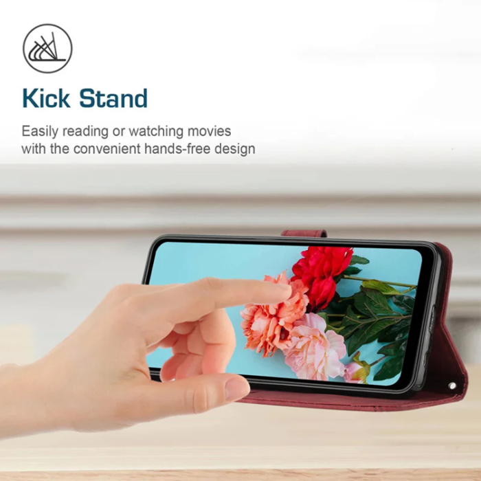 A-One Brand - Sony Xperia 10 VII Plånboksfodral Imprinted Lines - Röd