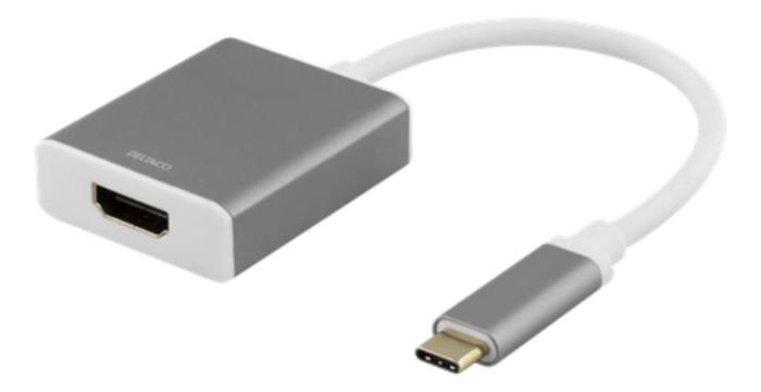 UTGATT1 - Deltaco USB-C till HDMI Adapter 0.2m - Rymdgrå
