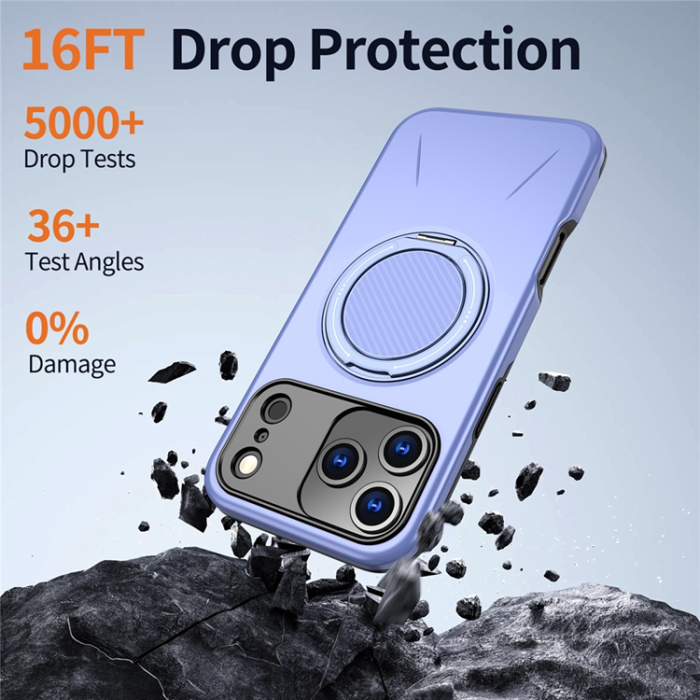 A-One Brand - iPhone 17 Pro Mobilskal MagSafe Rotating Kickstand - Lila