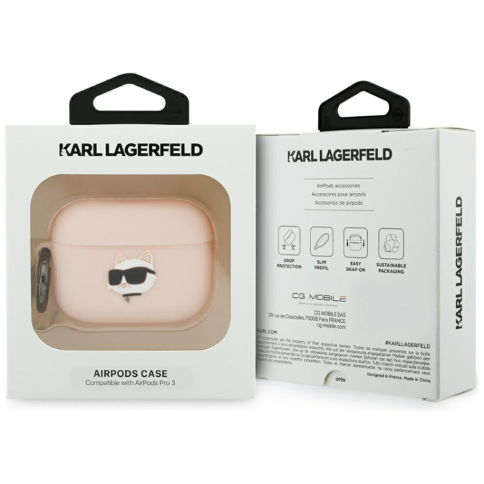 KARL LAGERFELD - Karl Lagerfeld AirPods Pro 3 Skal Silikon Chaupette Head 3D