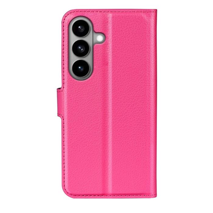OEM - Litchi Samsung Galaxy S26 Plånboksfodral Konstläder Stötskydd - Rosaröd