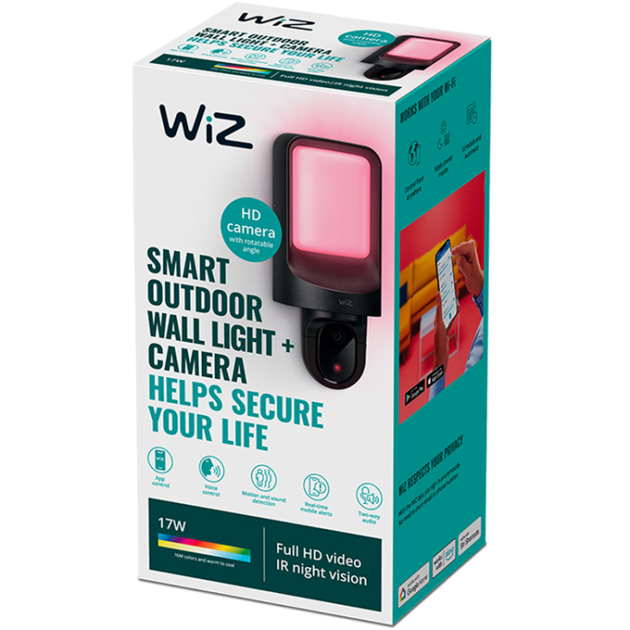 Wiz - WiZ WiFi Smart Vägglampa Utomhus med inbyggd kamera