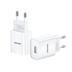 USAMS - USAMS Väggladdare USB-A US-CC075 T18 5V EU - Vit