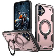 N/A - Mobilskal till iPhone 16 Plast MagSafe Milit&auml;rt Skydd - Ros&eacute;guld