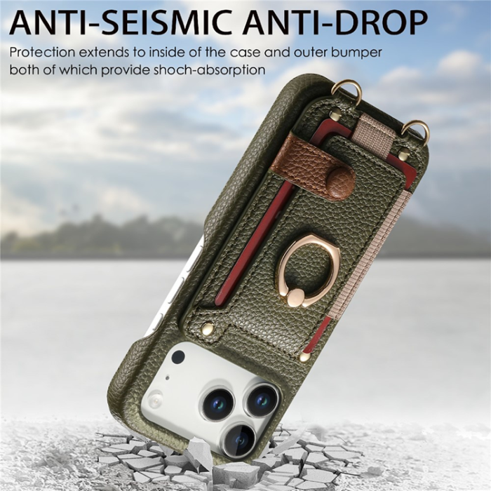 A-One Brand - iPhone 17 Pro Max Mobilskal med Korthållare Ring Kickstand